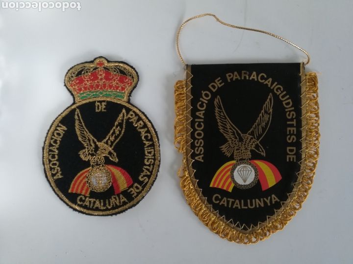 Military Antiques: Asociaci&oacute;n Paracaidistas de Catalu&ntilde;a - Parche y Bander&iacute;n - Paracaigudistes Catalunya - Emblema