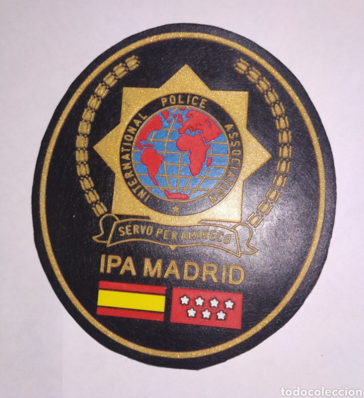 Militaria: PARCHE EMBLEMA DE BRAZO A COLOR CON VELCRO DE IPA MADRID OVALADO