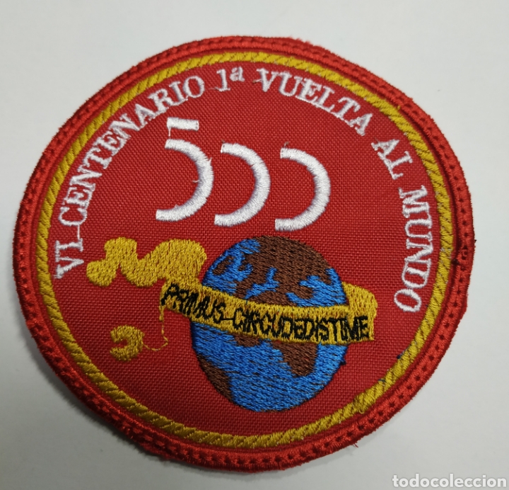 Militaria: PAR HE EMBLEMA BORDADO A COLOR DEL VI CENTENARIO DE LA PRIMERA VUELTA AL MUNDO