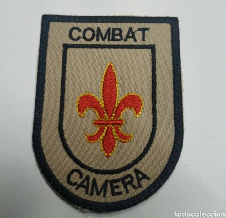 Militaria: PARCHE EMBLEMA BORDADO A COLOR DE OPERADOR DE C&Aacute;MARA DE LA PRIMERA BANDERA DE LA BRIPAC
