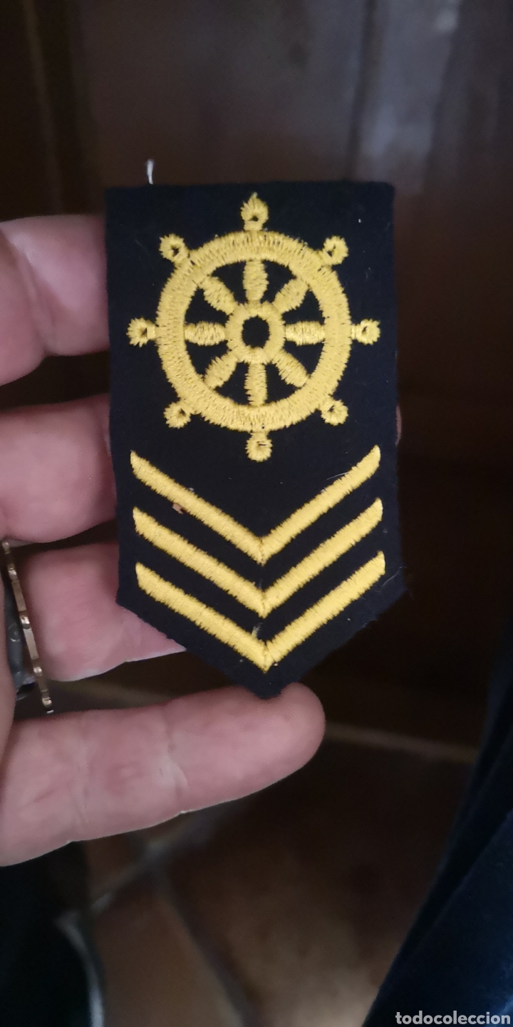 Militaria: Antiguo parche bordado de la Marina de los Estados Unidos