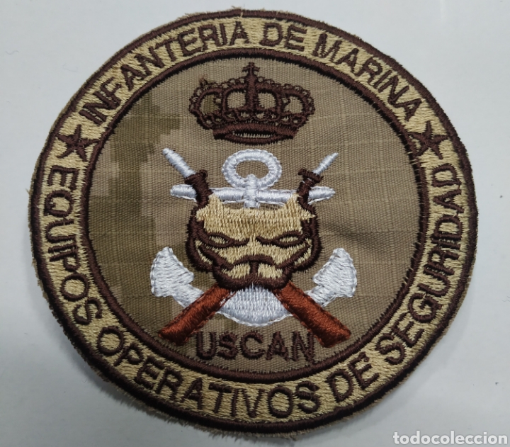 Militaria: PARCHE EMBLEMA BORDADO &Aacute;RIDO PIXELADO EQUIPOS OPERATIVOS DE SEGURIDAD INF. DE MARINA