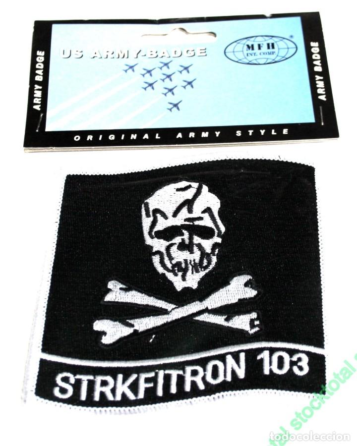 Militaria: PARCHE DISTINTIVO EMBLEMA TELA BORDADO VF-103 Rogers&rdquo; 10X9,5 CMS 36303D MF