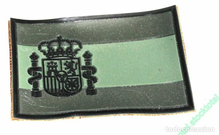 Militaria: Parche goma ESPA&Ntilde;A Verde. (5.4 x 3.4cm) Parche Bandera Espa&ntilde;a Goma Verde Tama&ntilde;o: 5.4x3.4 cm 09290