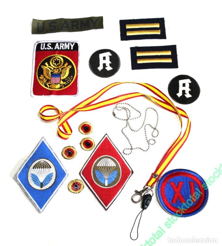 Militaria: LOTE PARCHES TELA Y DISTINTIVOS + CADENITA + COLGANTE ESPA&Ntilde;A 1942