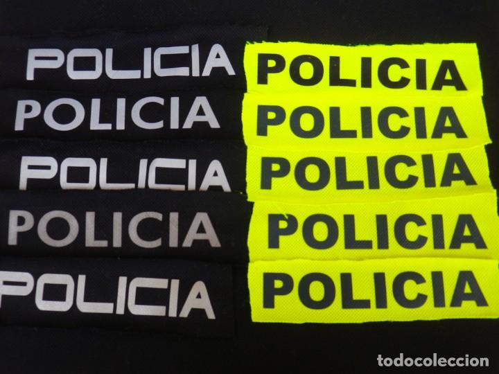 Militaria: LOTE DE 10 PARCHES CON LOGOTIPO POLICIA.