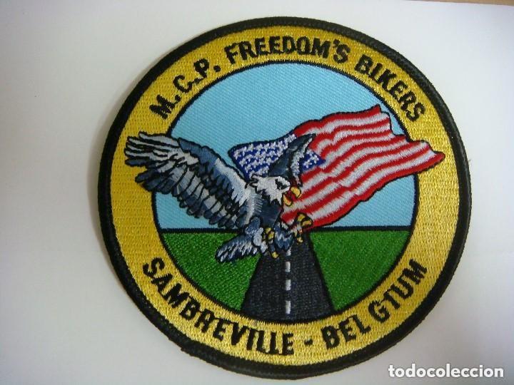 Militaria: PARCHE DE TELA DE M.C.P. FREEDOM'S BIKERS SAMBREVILLE-BEL GIUM