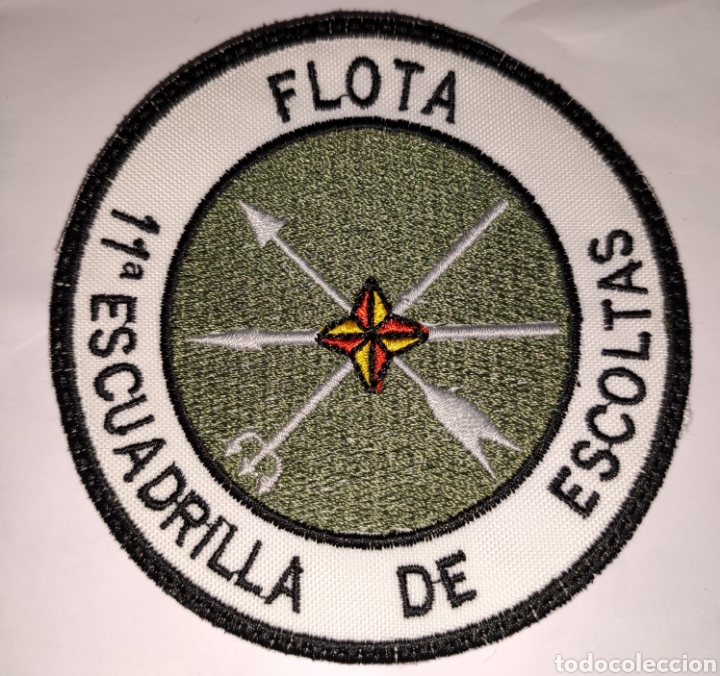 Military Antiques: PARCHE EMBLEMA BORDADO 11 ESCUADRILLA FLOTA DE ESCOLTAS