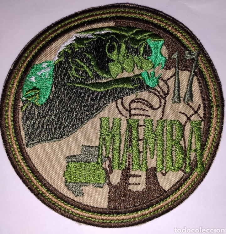 Militaria: PARCHE EMBLEMA BORDADO A COLOR MAMBA-GAB&Oacute;N