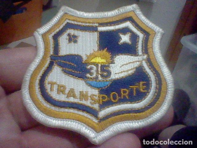 Military Antiques: PARCHE AEREO MILITAR ALA 35 TRANSPORTE BORDADO 8 CMS ALTO 7,5 CMS ANCHO EJERCITO AIRE