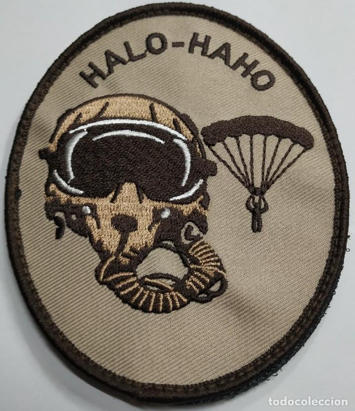 Militaria: PARCHE EMBLEMA BORDADO DE BRAZO &Aacute;RIDO HALO/HAHO PARACAIDISTAS 9,5&times;7,5 CMS