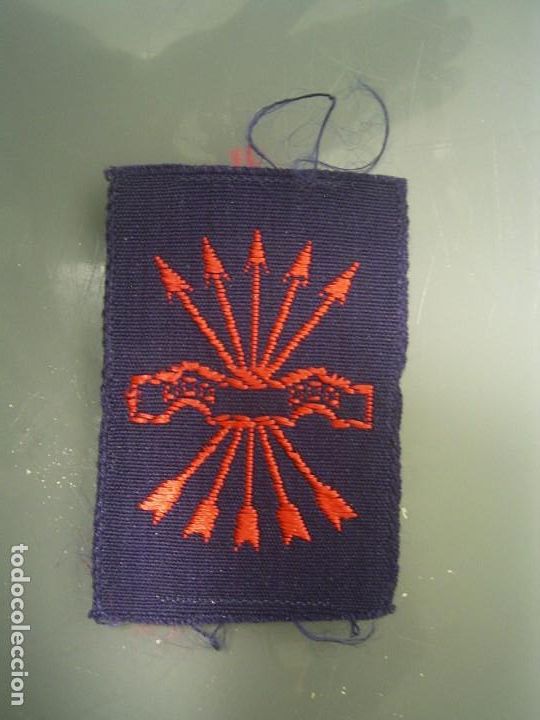 Militaria: Insignia parche de tela Falange Espa&ntilde;ola tejido a m&aacute;quina machine woven Spanish Falange