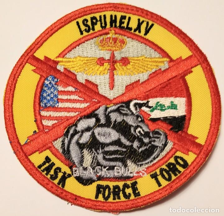 Militaria: PARCHE EMBLEMA DE BRAZO BORDADO A COLOR ISPUHEL XV TASK FORCE TORO BLACK BULLS FAMET REDONDO