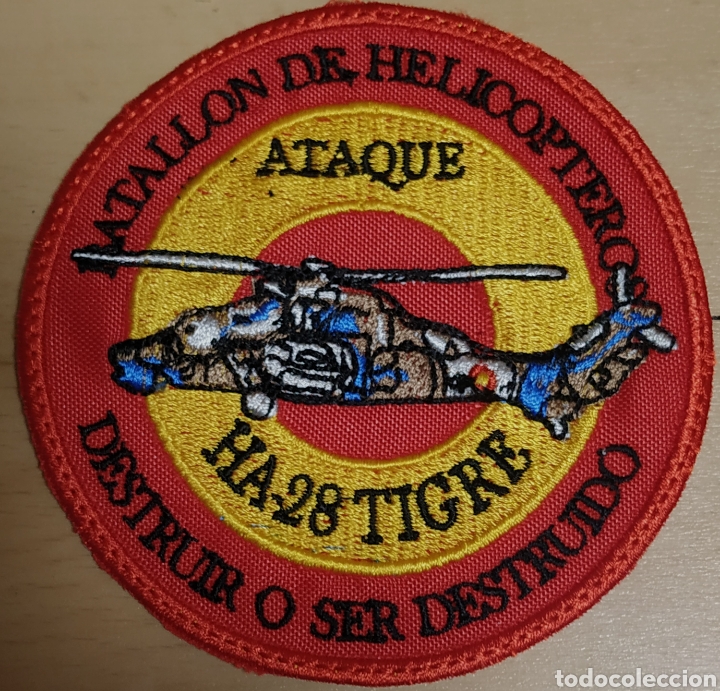 Militaria: PARCHE EMBLEMA BORDADO BATALL&Oacute;N DE HELIC&Oacute;PTEROS HA-28 TIGRE