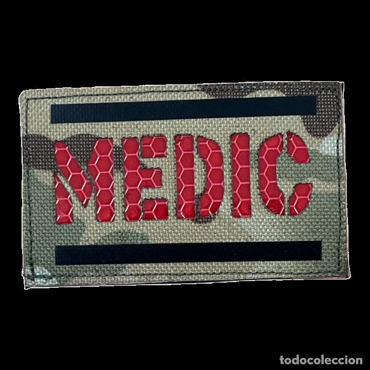 Militaria: Parches Hook and Loop reflectantes-Palabra Medic - rectangular - 8x5cm Militar - Foto 1