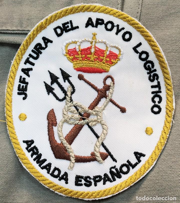 Militaria: PARCHE EMBLEMA DE BRAZO BORDADO A COLOR DE LA JEFATURA DEL APOYO LOG&Iacute;STICO ARMADA ESPA&Ntilde;OLA