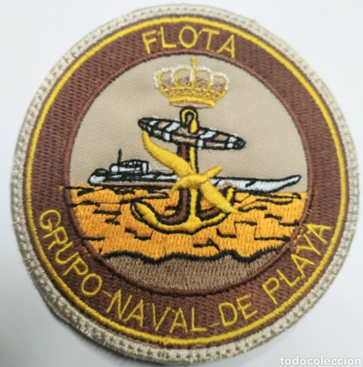 Militaria: PARCHE EMBLEMA BORDADO &Aacute;RIDO DE FLOTA GRUPO NAVAL DE PLAYA