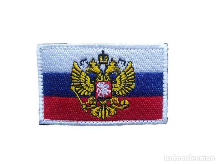 Militaria: Parche Hook and Loop Escudo de Armas Bandera Rusia rectangular 8x5 cm - Foto 1