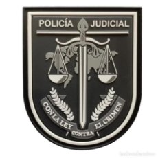 Militaria: PARCHE POLICÍA NACIONAL POLICÍA JUDICIAL GRIS (PVC 2D CON VELCRO)