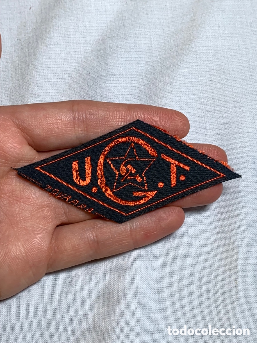 Militaria: PARCHE DE LA UGT ORIGINAL GUERRA CIVIL FABRICADO POR TOVARRA - REPUBLICA