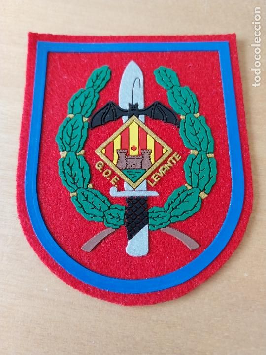 Militaria: G.O.E. LEVANTE GRUPO OPERACIONES ESPECIALES PARCHE TELA Y CAUCHO 8.5 CM ALTO PARCHE ORIGINAL