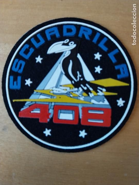 Militaria: ESCUADRILLA N&ordm; 408 GRUPO EJERCITO AIRE ALA PARCHE TELA CAUCHO 8 MILITAR APRX