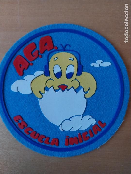 Militaria: A.G.A. AGA ESCUELA INICIAL EJERCITO AIRE ALA PARCHE TELA CAUCHO 9 MILITAR APRX