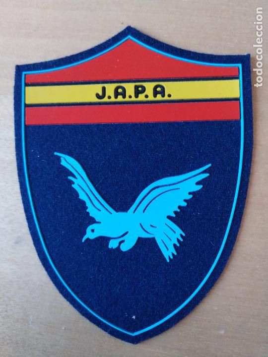 Militaria: J.A.P.A JAPA EJERCITO AIRE ALA PARCHE TELA CAUCHO MILITAR APRX 11 X 8,2 CM