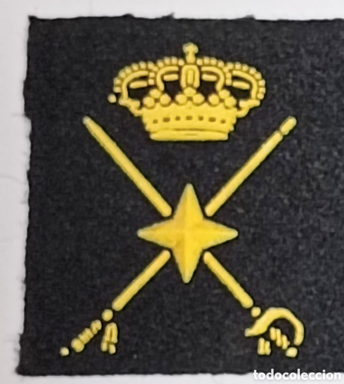 Militaria: PARCHE EMBLEMA TIRA DE PECHO NEGRA INYECTADA A COLOR GENERAL DE BRIGADA DE ESTADO MAYOR