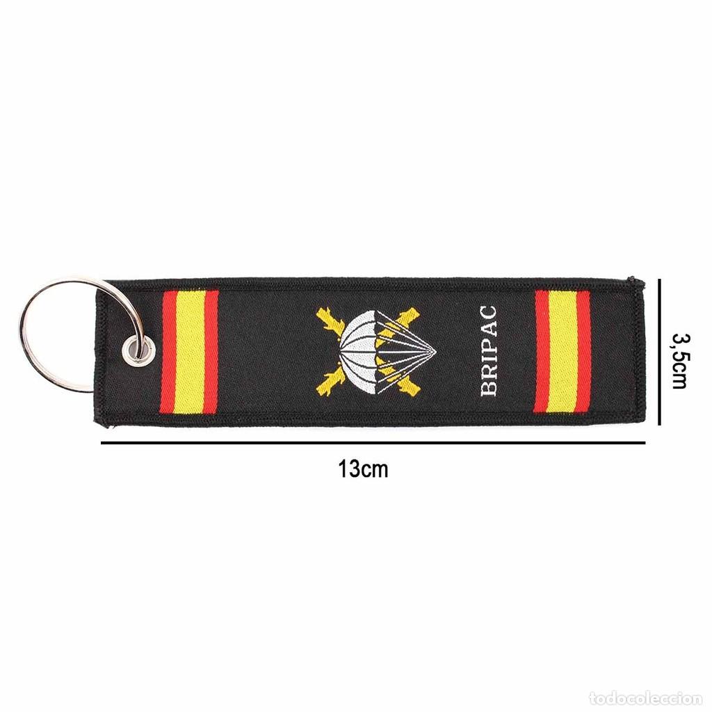 Militaria: LLAVERO CINTA RECTANGULAR IMMORTAL BRIPAC TRIUNFAR O MORIR NEGRO