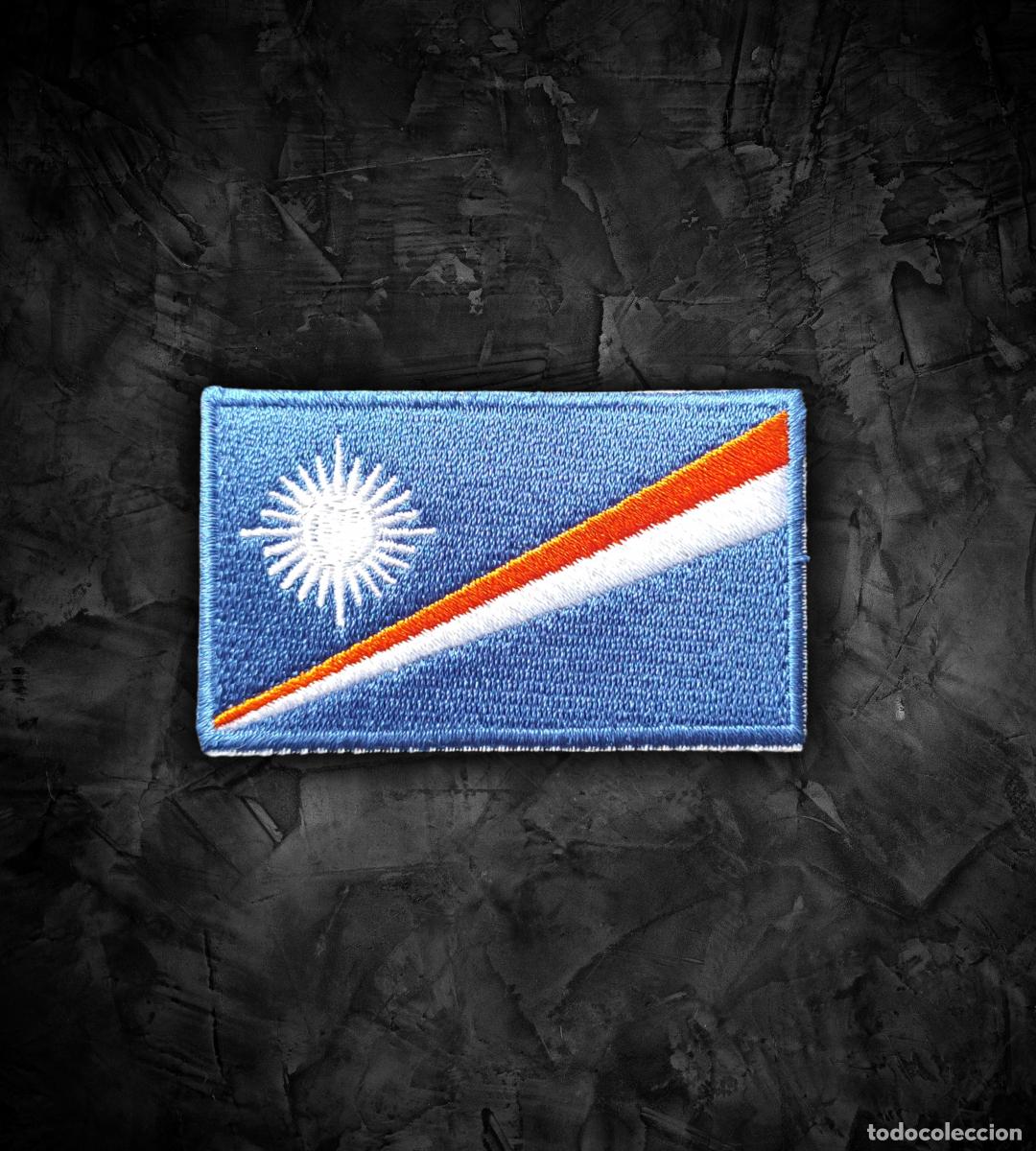 Militaria: ISLAS MARSHALL Parche bandera termoadhesiva - Foto 1