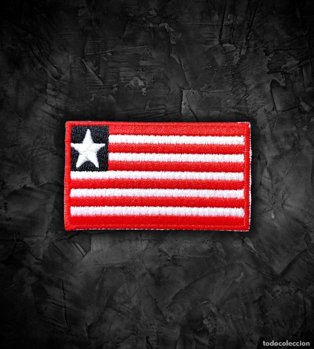 Militaria: LIBERIA Parche bandera termoadhesiva - Foto 1