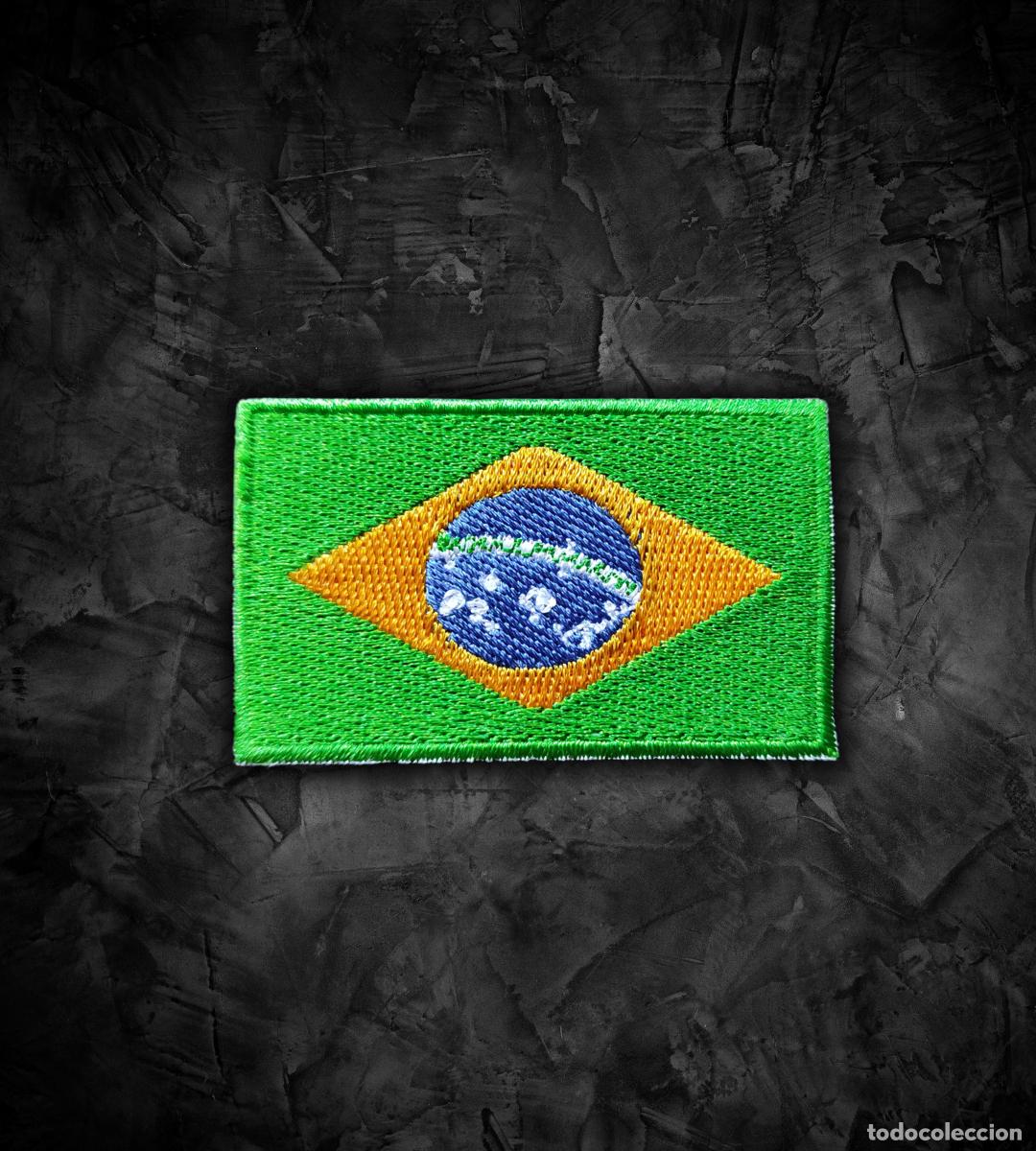 Militaria: BRASIL Parche bandera termoadhesiva - Foto 1