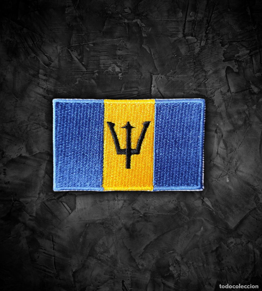 Militaria: BARBADOS Parche bandera termoadhesiva - Foto 1