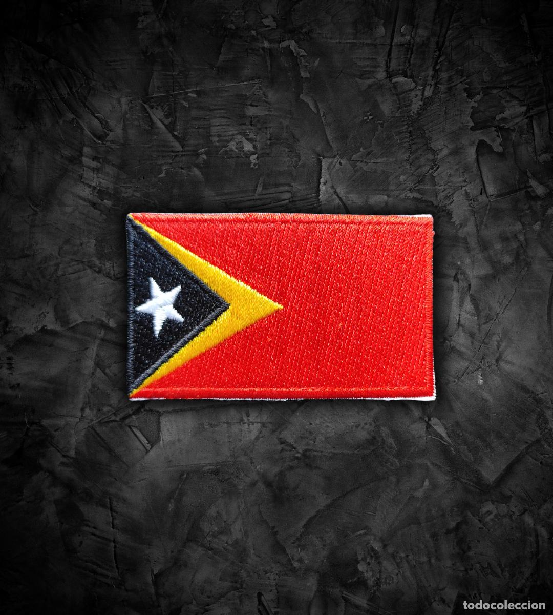 Militaria: TIMOR ORIENTAL Parche bandera termoadhesiva - Foto 1