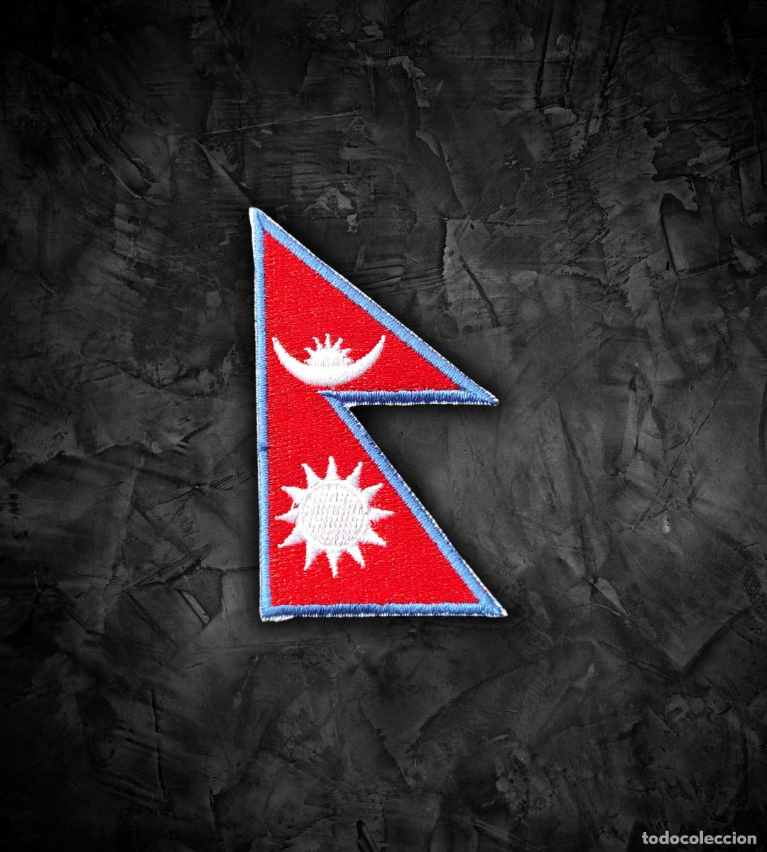 Militaria: NEPAL Parche bandera termoadhesiva - Foto 1