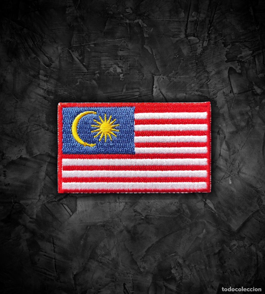 Militaria: MALASIA Parche bandera termoadhesiva - Foto 1