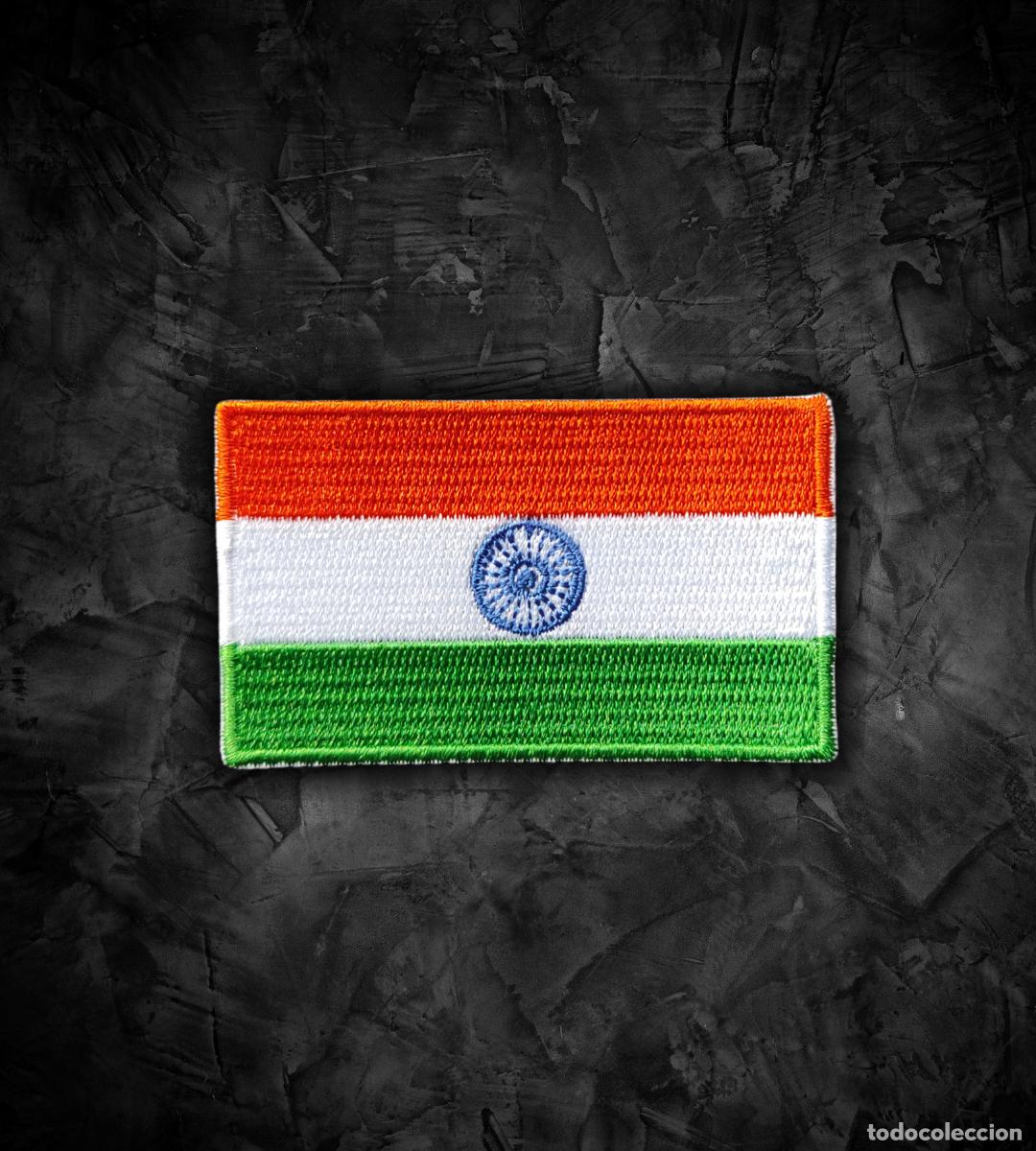Militaria: INDIA Parche bandera termoadhesiva - Foto 1