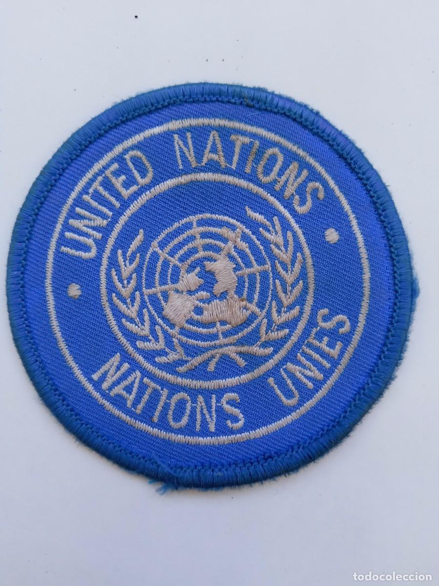 Militaria: NACIONES UNIDAS - UNITED NATIONS - NATIONS UNIES : PARCHE DE CASCO AZUL
