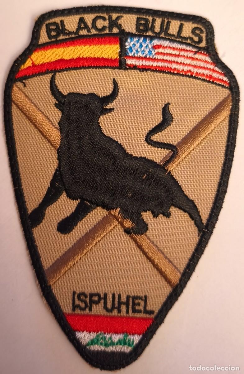Militaria: PARCHE EMBLEMA DE BRAZO BORDADO A COLOR BLACK BULLS ISPUHEL IRAK