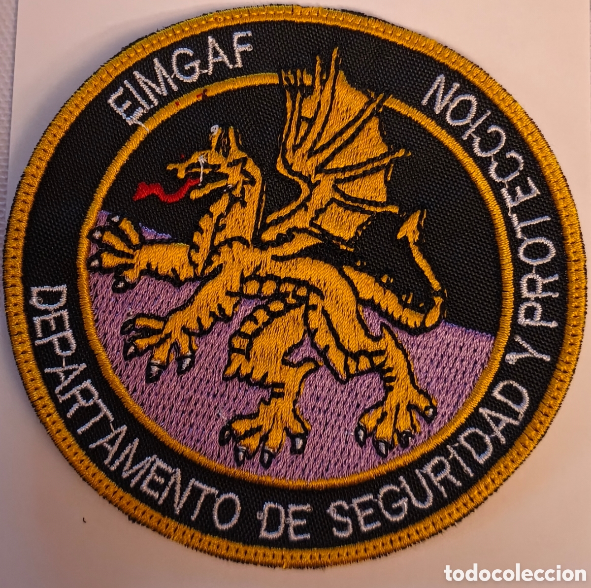 Militaria: PARCHE EMBLEMA DE BRAZO BORDADO A COLOR DEPARTAMENTO DE SEGURIDAD Y PROTECCI&Oacute;N ESCUELA INF. MARINA