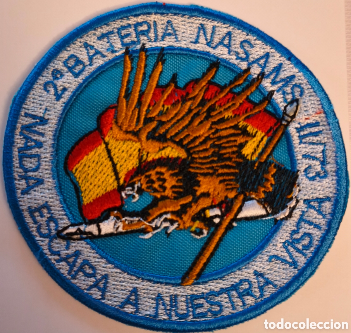 Militaria: PARCHE EMBLEMA DE BRAZO BORDADO A COLOR SEGUNDA BATER&Iacute;A NASAMS II/73