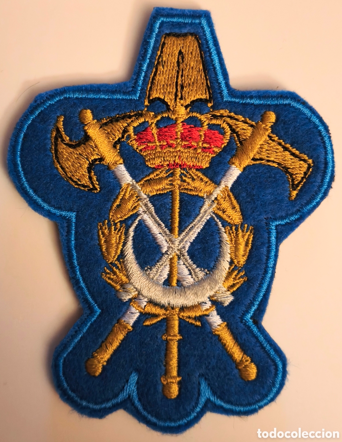 Militaria: PARCHE EMBLEMA DE BRAZO BORDADO GASTADORES 54 CEUTA 10&times;8 CMS