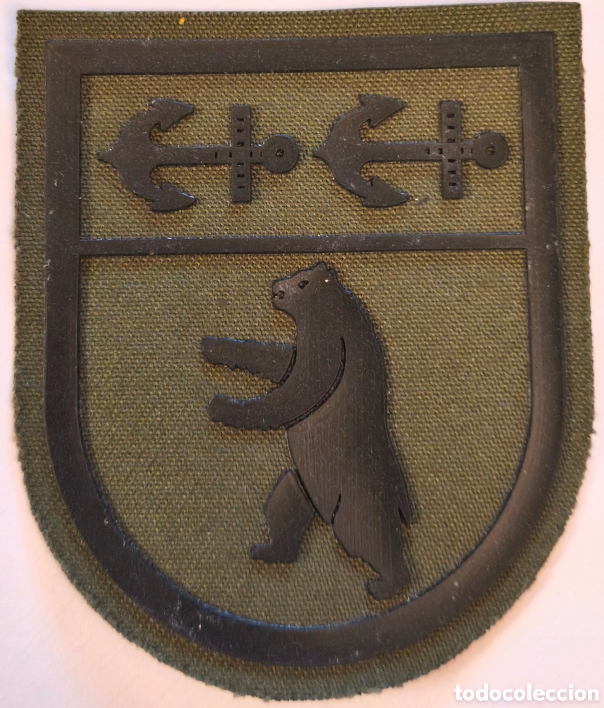 Militaria: PARCHE DE BRAZO EN TELA VERDE INYECTADA DEL GOE V BURGOS