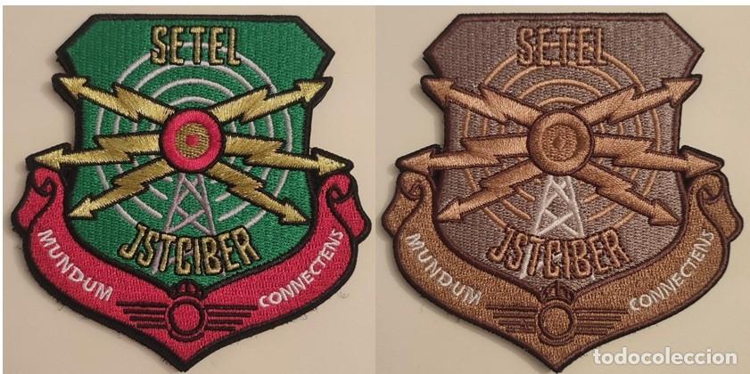 Militaria: PARCHE DEL EJ&Eacute;RCITO DEL AIRE. JSTCIBER-SETEL - Foto 1