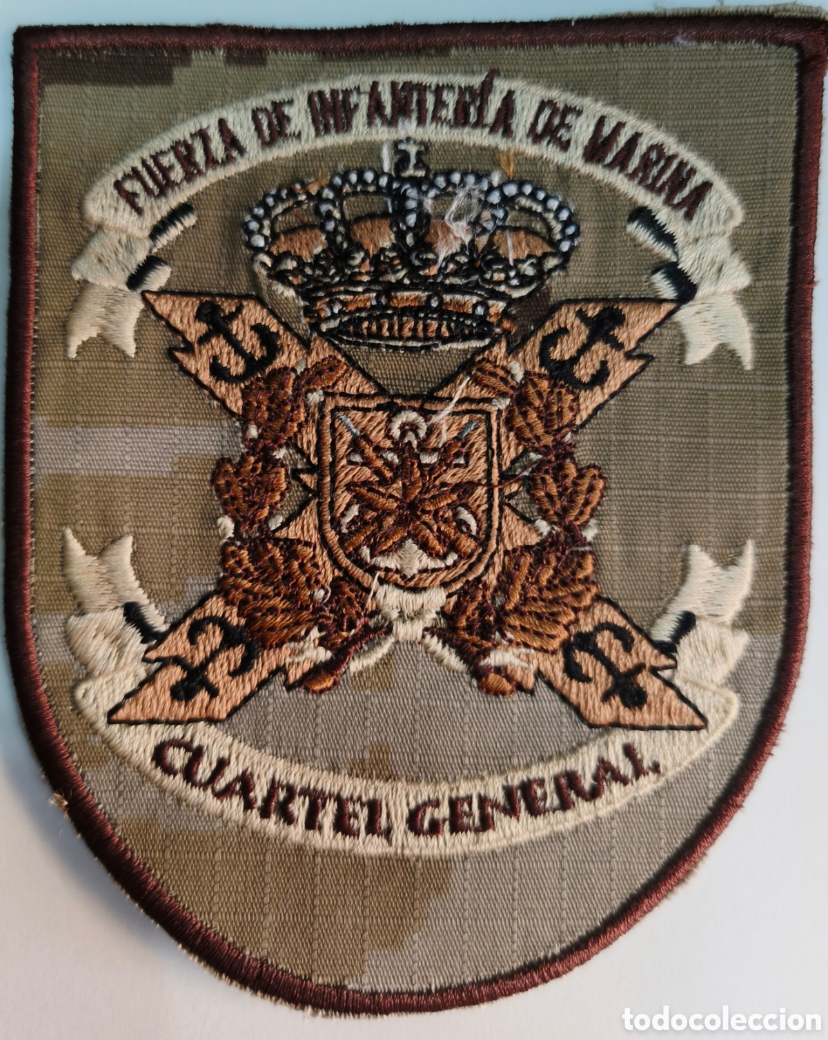 Militaria: PARCHE EMBLEMA FUERZA DE INFANTER&Iacute;A DE MARINA CUARTEL GENERAL PIXELADO &Aacute;RIDO CON VELCRO