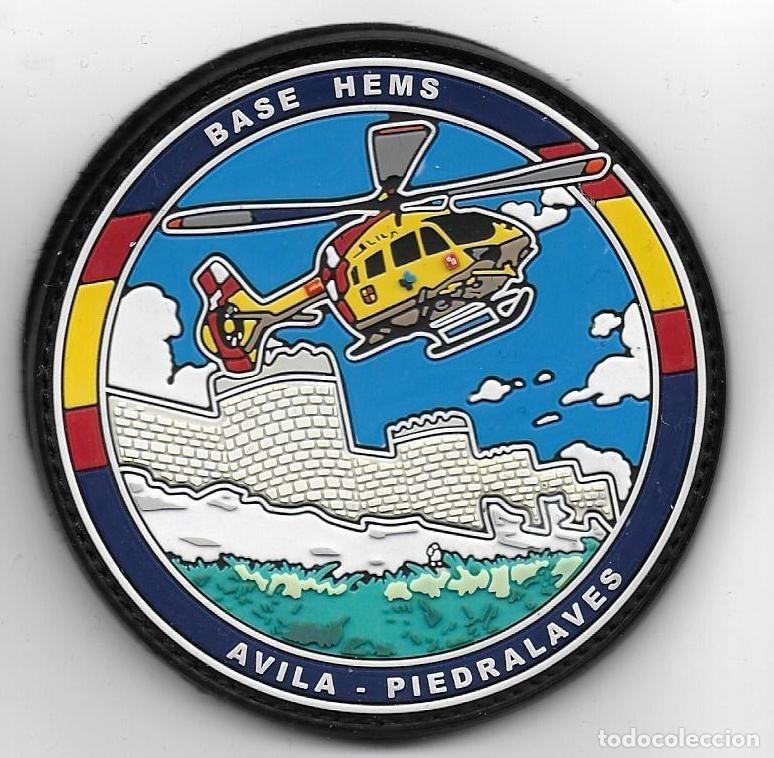 Militaria: parche BASE HEMS AVILA PIEDRALAVES HELICOPTERO EMERGENCIAS