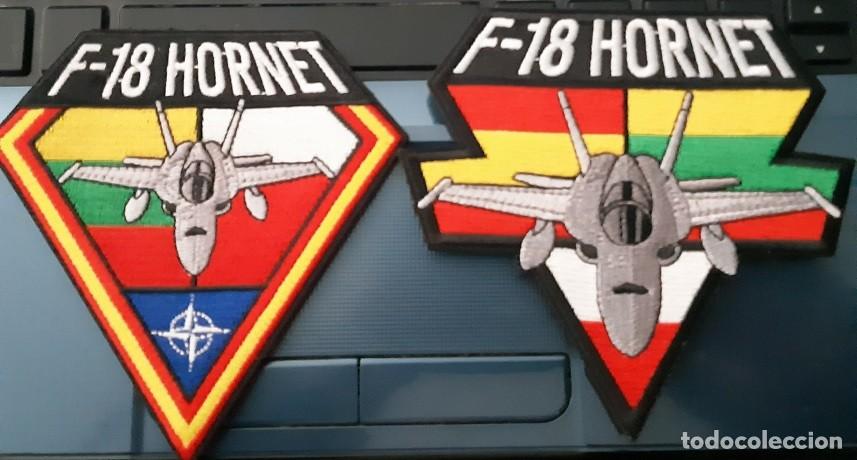 Militaria: LOTE X2 PARCHES EJERCITO AIRE F-18 DESTACAMENTO LITUANIA NUEVOS