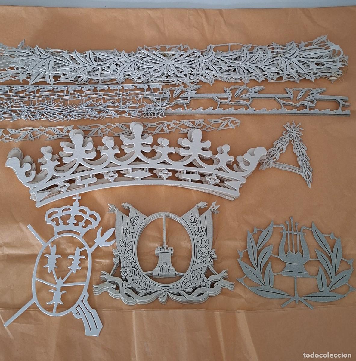 Militaria: Lote plantillas troqueladas muy antiguas para hacer los bordados