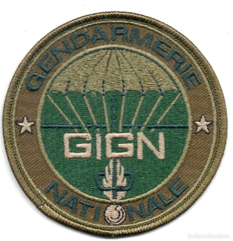Militaria: parche POLICIA FRANCIA GIGN SWAT VERDE